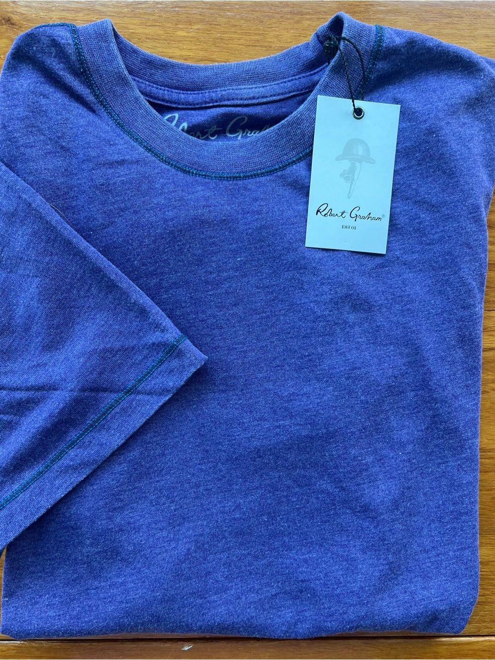 Robert Graham Men's Durgan Short Sleeve T Shirt Classic Fit Purple Sz XL NWT $68